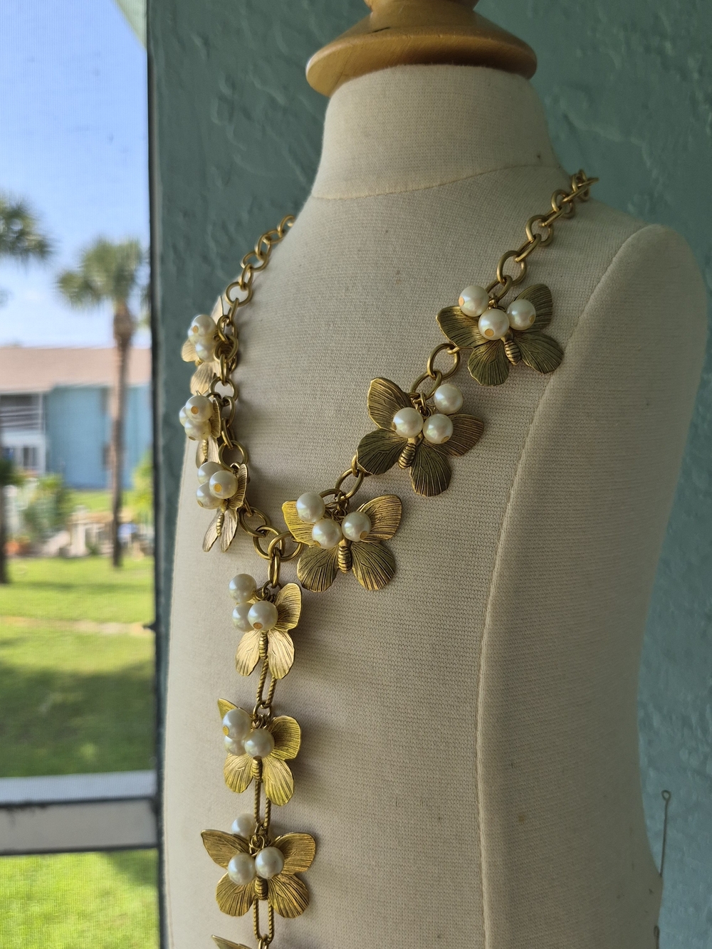 VTG Yochi Geneva butterfly statement necklace